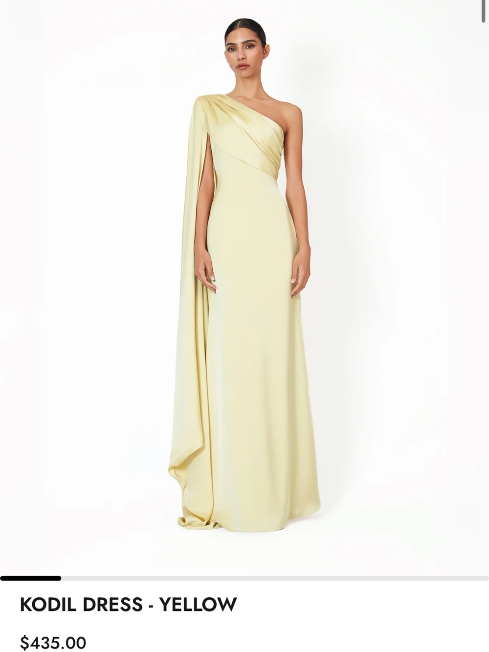 Kodil One-Shoulder Yellow Maxi Gown